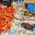 Cooked prawns, Coquilles St-Jacques and clams